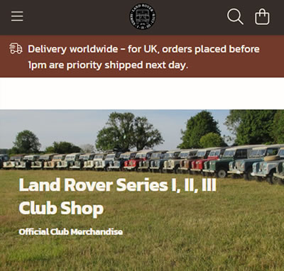Land Rover Series I,II, III Club - Shop